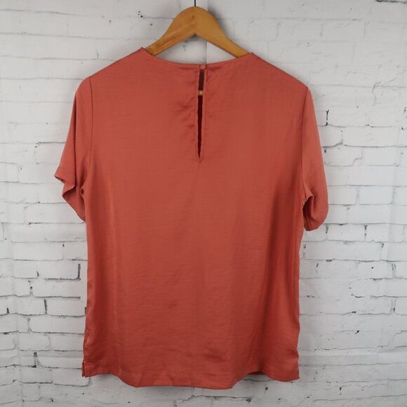 A NEW DAY BURNT ORANGE SHORT SLEEVE ROUND NECK WORK OFFICE TOP SIZE MEDIUM - Picture 7 of 7